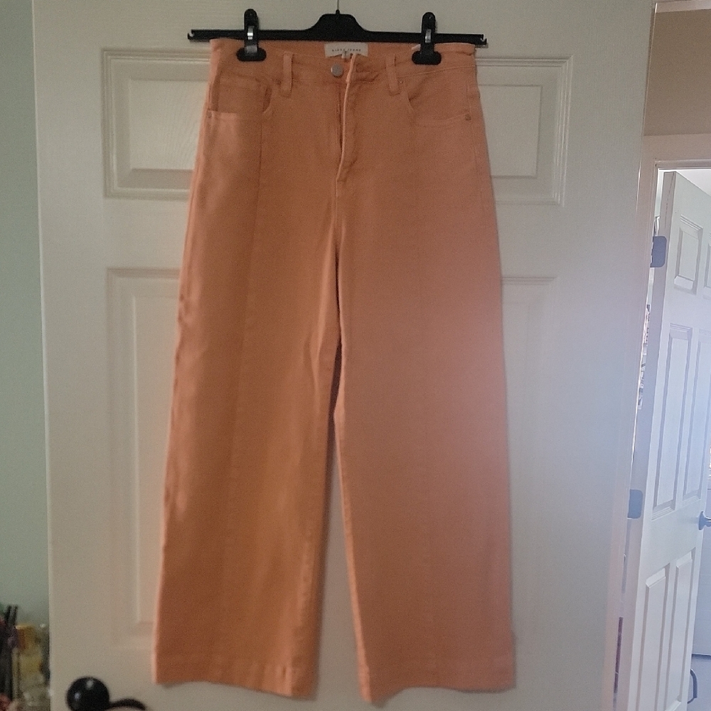 High-Rise Wide Leg Jeans in Peach Orange